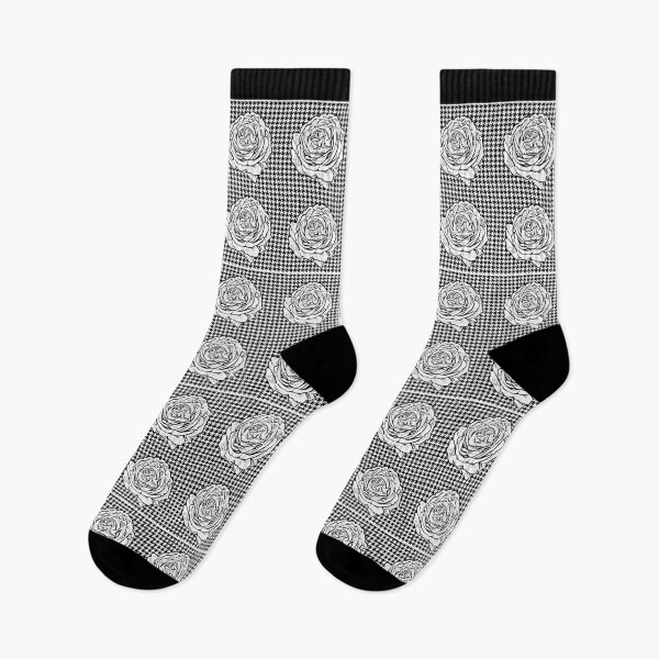 Item preview, black and white pepita roses designed and sold by evafriese015.