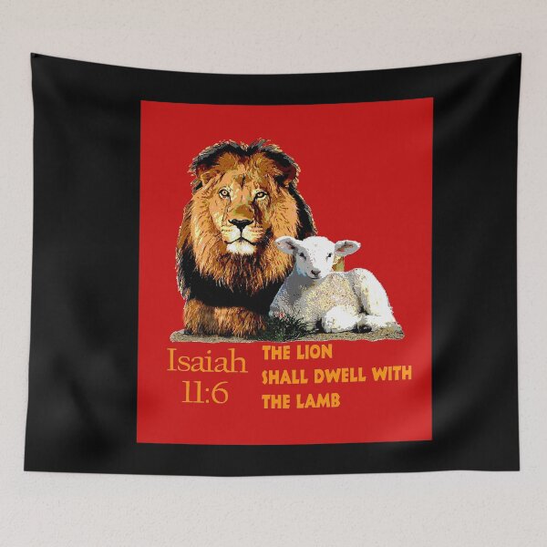 Item preview, Bible Verse Isaiah 116 The Lion shall dwell with the Lamb Poster designed and sold by kinlawahcoccatt.