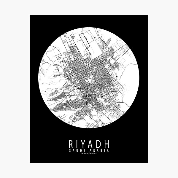 Artikelvorschau, Riad Stadtplan von Saudi-Arabien - Vollmond entworfen und verkauft von deMAP.