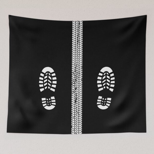 Item preview, Motorcycle Tyre Track And Boot Prints designed and sold by GO SHIRT-TEE.