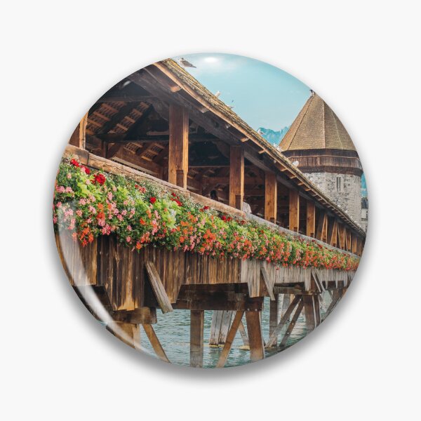 Item preview, Chapel Bridge in Lucerne Switzerland - Travel Photography designed and sold by ppolecho.