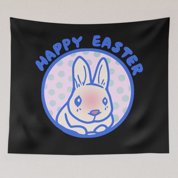 Item preview, Shy Easter Bunny Wishes You Easter Sunday Easter Blessings (Blue) designed and sold by wigobun.