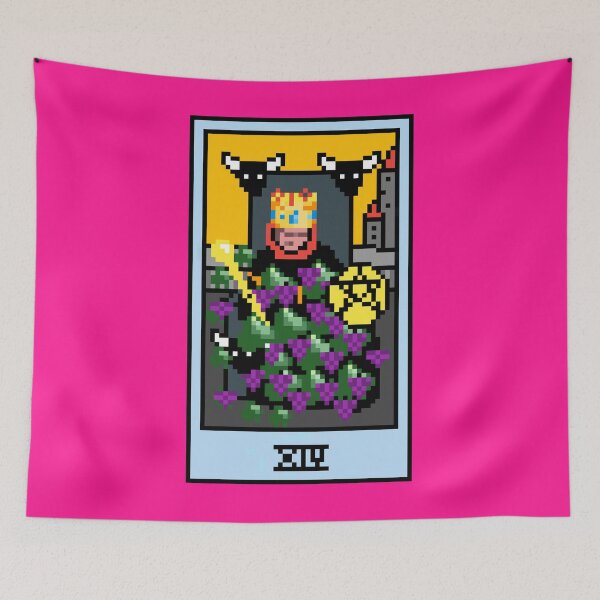 Item preview, Wait, is this pixel art tarot? Pink - Minor Arcana 'King of Pentacles' (Design for T-shirt, stickers and other accessories) designed and sold by Pixel Waite.
