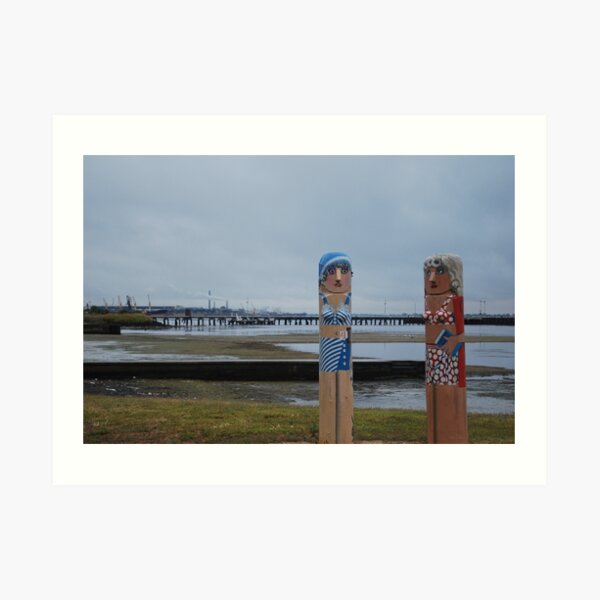 Bollards at Geelong Art Print