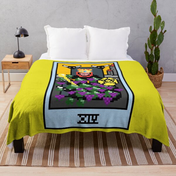 Item preview, Wait, is this pixel art tarot? Yellow - Minor Arcana 'King of Pentacles' (Design for T-shirt, stickers and other accessories) designed and sold by Pixel Waite.