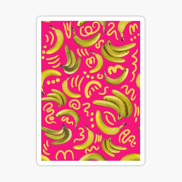 Pink Banana Party Sticker