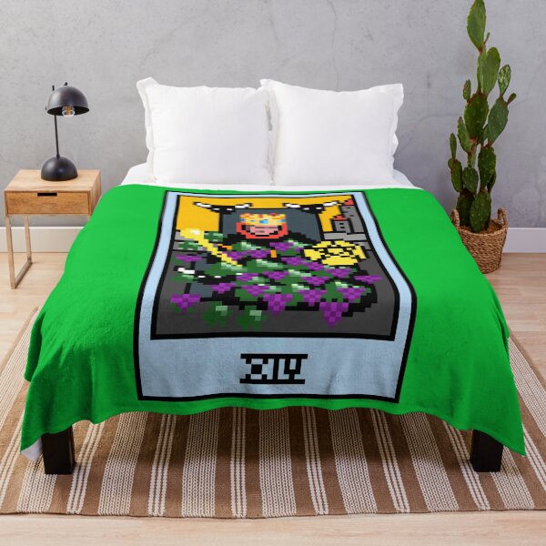 Item preview, Wait, is this pixel art tarot? Green - Minor Arcana 'King of Pentacles' (Design for T-shirt, stickers and other accessories) designed and sold by Pixel Waite.