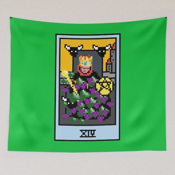 Item preview, Wait, is this pixel art tarot? Green - Minor Arcana 'King of Pentacles' (Design for T-shirt, stickers and other accessories) designed and sold by Pixel Waite.