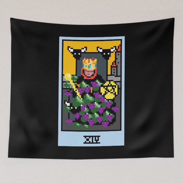 Item preview, Wait, is this pixel art tarot? Black - Minor Arcana 'King of Pentacles' (Design for T-shirt, stickers and other accessories) designed and sold by Pixel Waite.