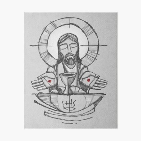 Jesus Christ Eucharist illustration Art Board Print