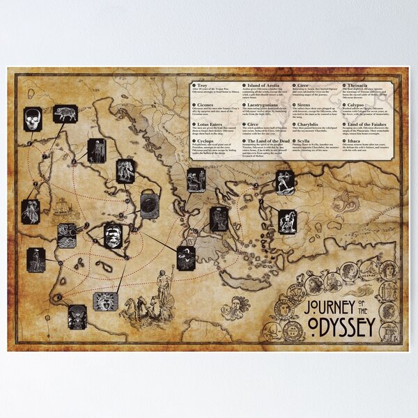 Item preview, Journey of the Odyssey - Map designed and sold by moviemaniacs.
