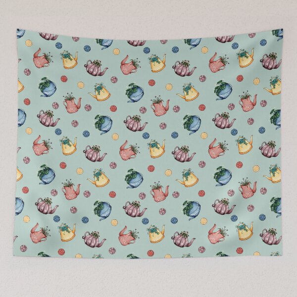 Item preview, Flowering Tea Pots pattern designed and sold by Yakuinie.
