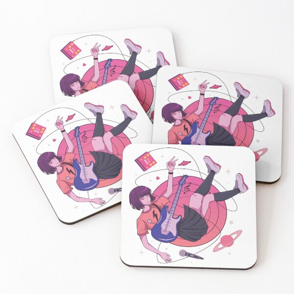 Item preview, Girl anime japanese style geek guitar music space music designed and sold by streetMugs.