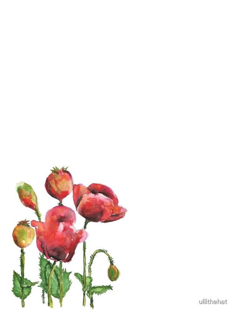 Thumbnail 5 von 5, A-Linien Kleid, Mohnblumen ROT designt und verkauft von ullithehat.