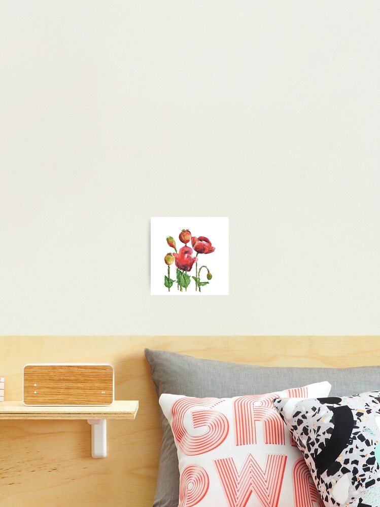 Aperçu 2 sur 3. Impression photo avec l'œuvre Coquelicots ROUGE créée et vendue par ullithehat.