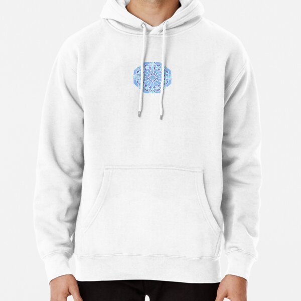 Light Blue Moroccan tile in watercolour Pullover Hoodie