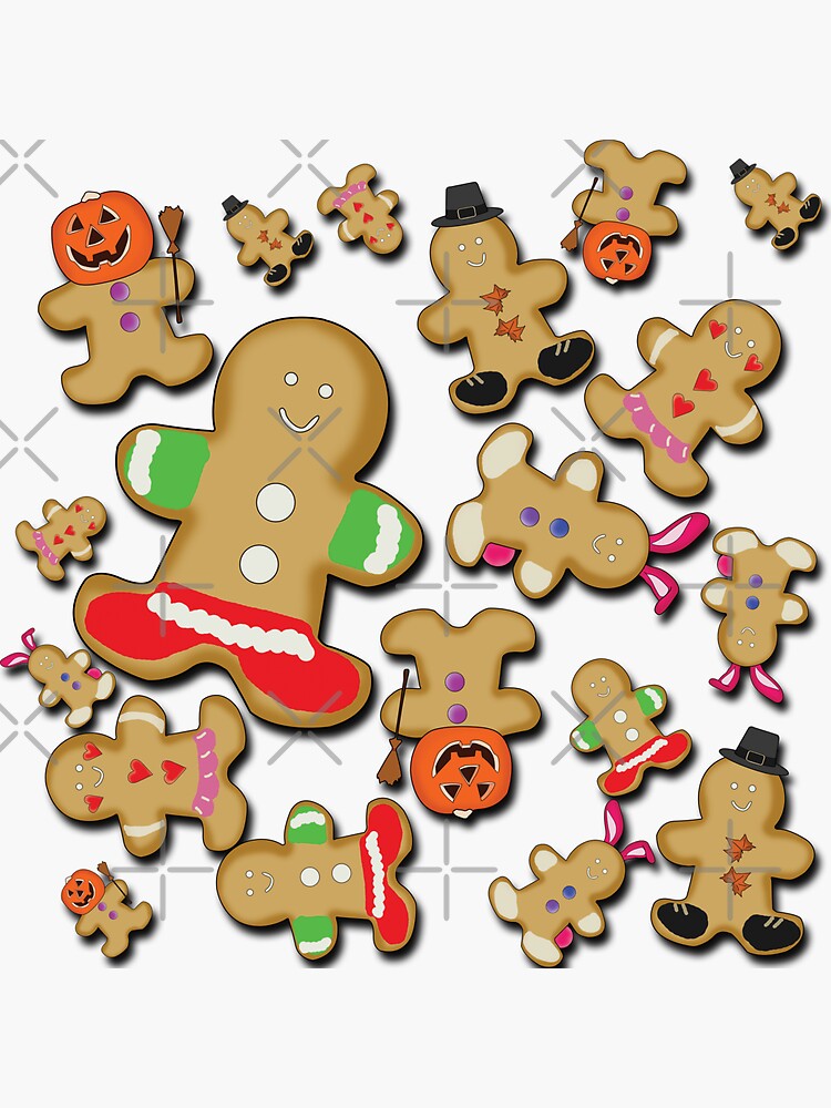 "Sam the Gingerbread Cookie Holidays" Sticker by celestevs Redbubble