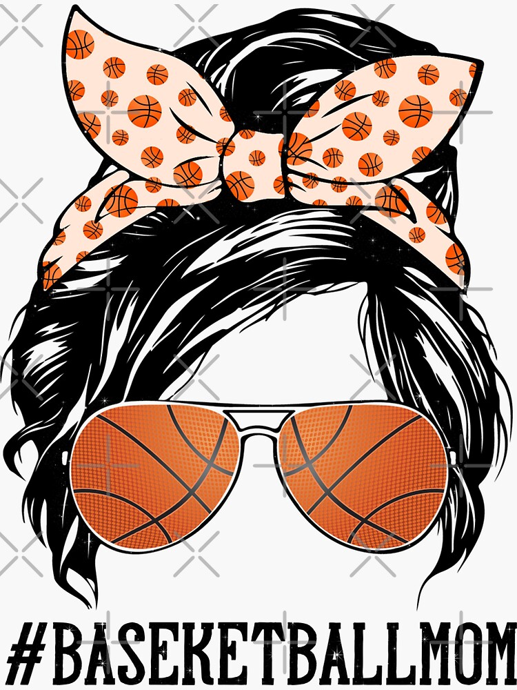 "Basketball Mom Messy Bun Mom Life" Sticker by Meggie179 | Redbubble