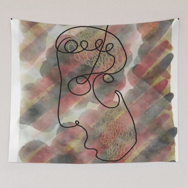 Item preview, Abstract lineart face designed and sold by ElenkaArts.