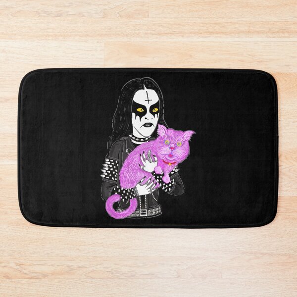Item preview, Metal Head with a Pink Cat 2020 Miskeldesign  designed and sold by Kenneth8911360.