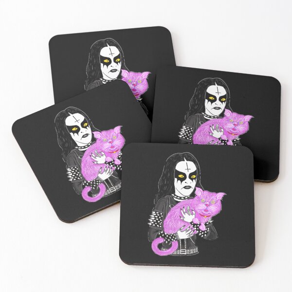Item preview, Metal Head with a Pink Cat 2020 Miskeldesign  designed and sold by Kenneth8911360.