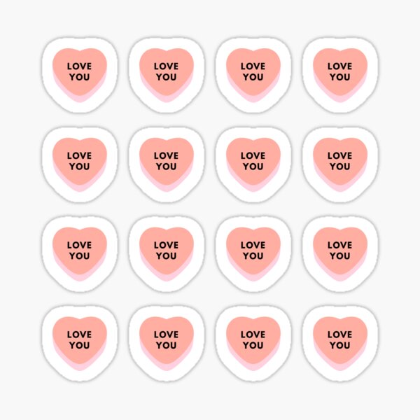 mini love hearts Glossy Sticker