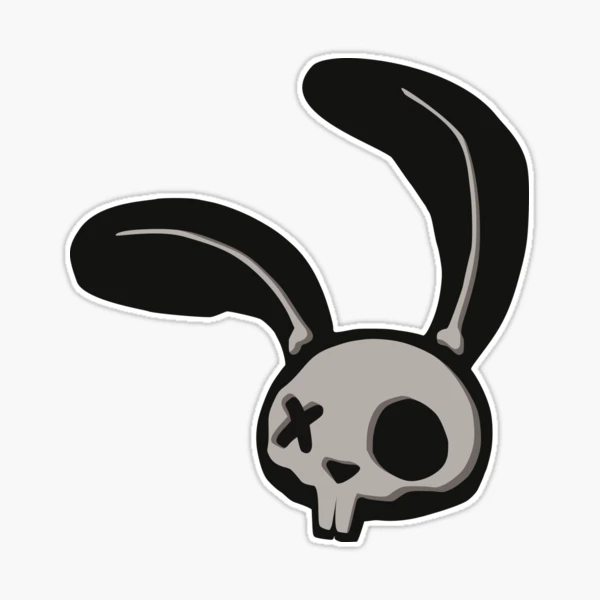 肉質画　Rabbit サインあり　箱あり Grey Punk Bunny Skull Graphic
