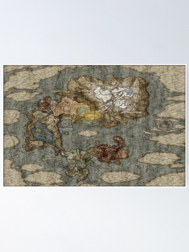 Elden Ring World Map Poster By Orntrisha Redbubble   Fposter,small,wall Texture,product,750x1000 