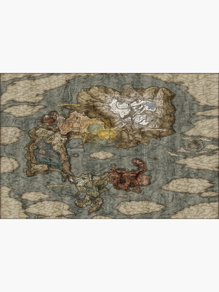 Elden Ring World Map Sticker By Orntrisha Redbubble   Bg,f8f8f8 Flat,750x,075,f Pad,750x1000,f8f8f8 