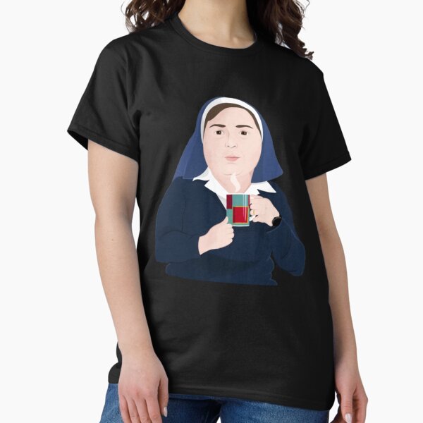 Vista previa del artículo con la obra «Hermana Michael, Derry Girls», diseñado y vendido por WhisskeyPiggy.