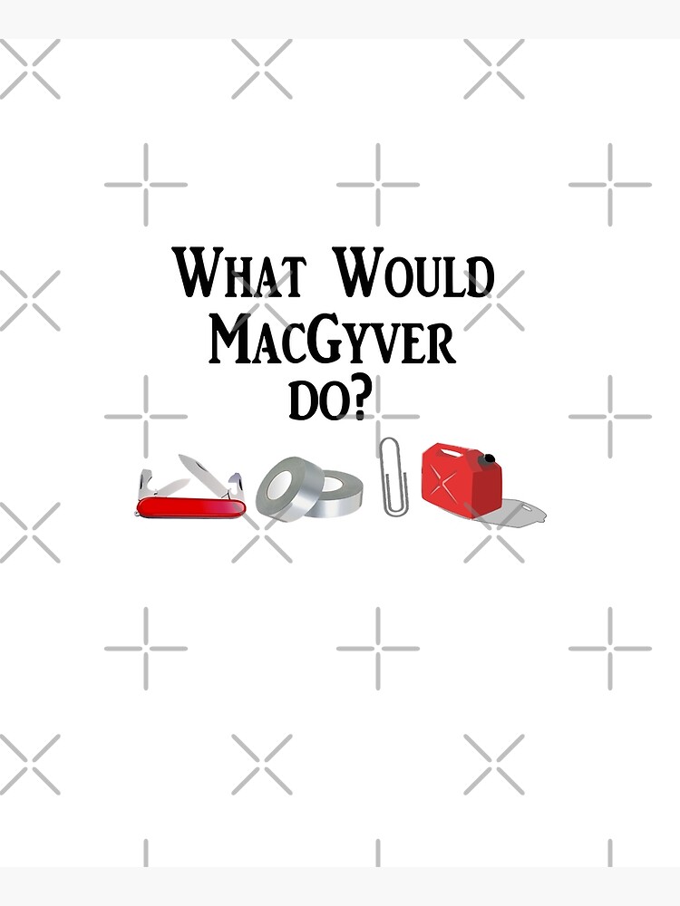 "Funny Man What Would Macgyver Do Gifts Movie Fans" Apron for Sale by