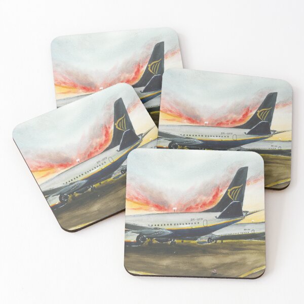 Item preview, watercolor, three airplanes Boing 737 on the runway designed and sold by PUSTOTA86.