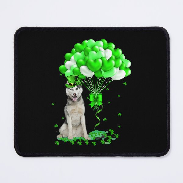 Item preview, Husky Dog With Lucky Balloon Heart St Patricks Day designed and sold by PerkinsAarav.