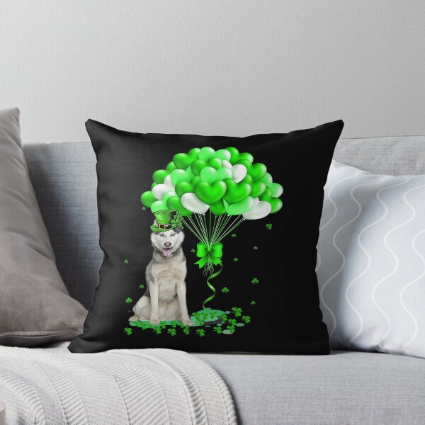 Item preview, Husky Dog With Lucky Balloon Heart St Patricks Day designed and sold by PerkinsAarav.