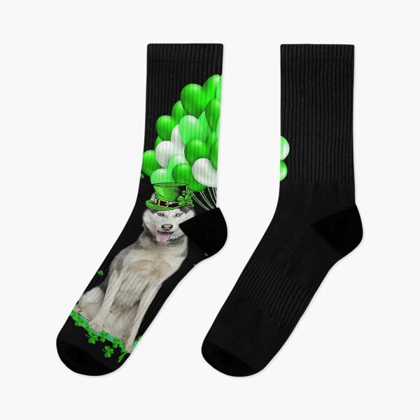 Item preview, Husky Dog With Lucky Balloon Heart St Patricks Day designed and sold by PerkinsAarav.