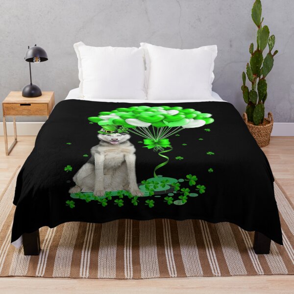 Item preview, Husky Dog With Lucky Balloon Heart St Patricks Day designed and sold by PerkinsAarav.