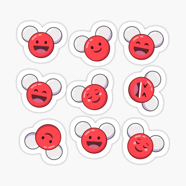 Cute Water Molecules Emoji Pattern Sticker