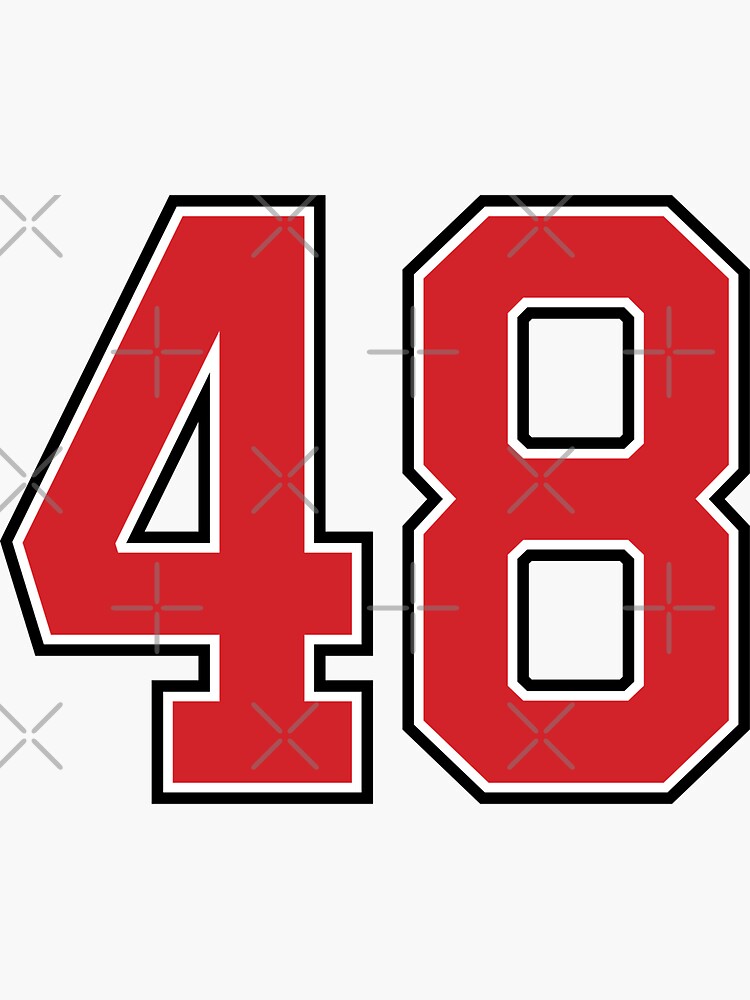 Sports Number 48, red black color lucky sport forty eight | Sticker