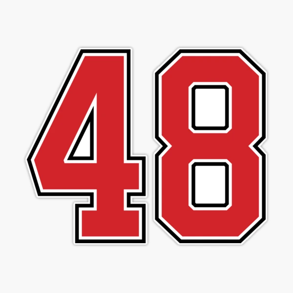 Sports Number 48, red black color lucky sport forty eight