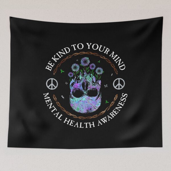 Item preview, Best Mental Health Be Kind Skull Ribbon Awareness Support Survivor designed and sold by adsmod.
