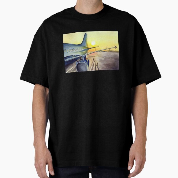 Item preview, aeropuerto al atardecer, paisaje de acuarela, avión designed and sold by PUSTOTA86.