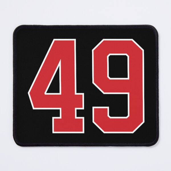 Item preview, Sports Number 49, red black color lucky sport forty nine designed and sold by ArtIsParty.