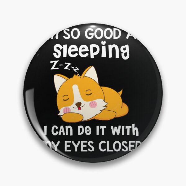 Aperçu de l'œuvre Je dors tellement bien que je peux le faire les yeux fermés corgi créée et vendue par Unique-Tees.