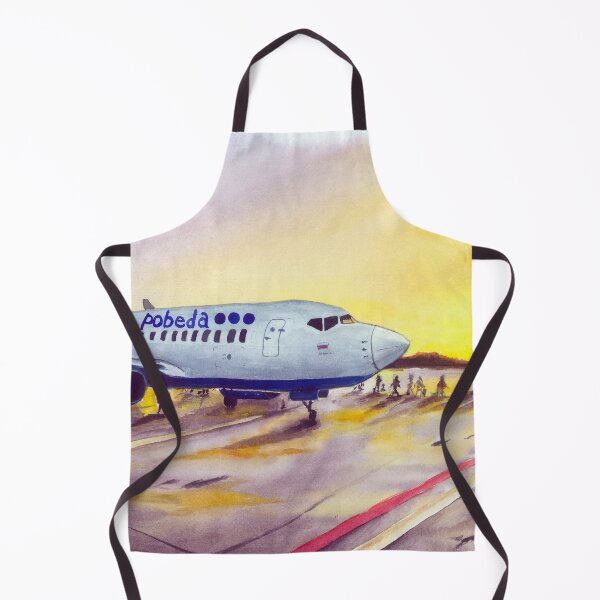 Item preview, watercolor, airplane, airport at sunset designed and sold by PUSTOTA86.
