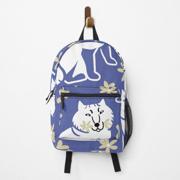 Item preview, Fox pattern in scandinavian style Peri blue and Vanilla flowers designed and sold by belettelepink.