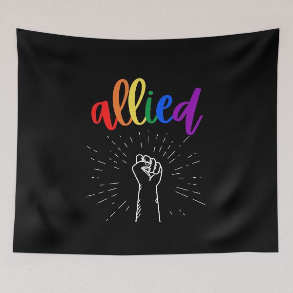 Item preview, Allies Fist in the Air. LGBTQ Ally Pride designed and sold by Subtle Pride Shop.