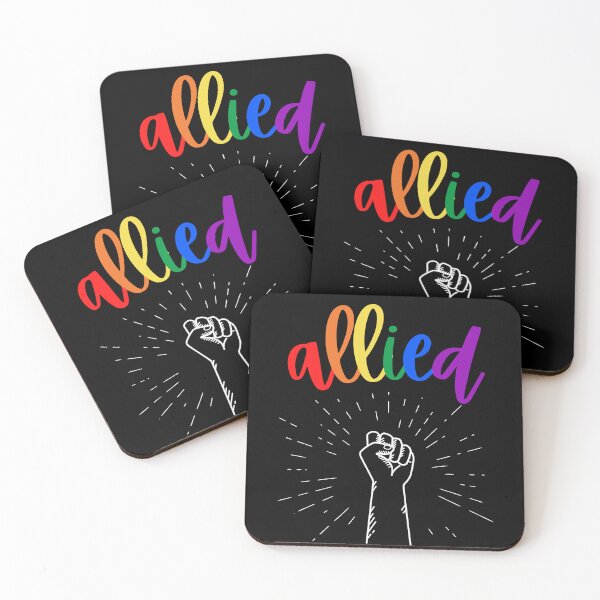 Item preview, Allies Fist in the Air. LGBTQ Ally Pride designed and sold by Subtle Pride Shop.