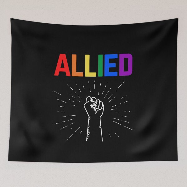 Item preview, Allies Fist in the Air. LGBTQ Ally Pride designed and sold by Subtle Pride Shop.