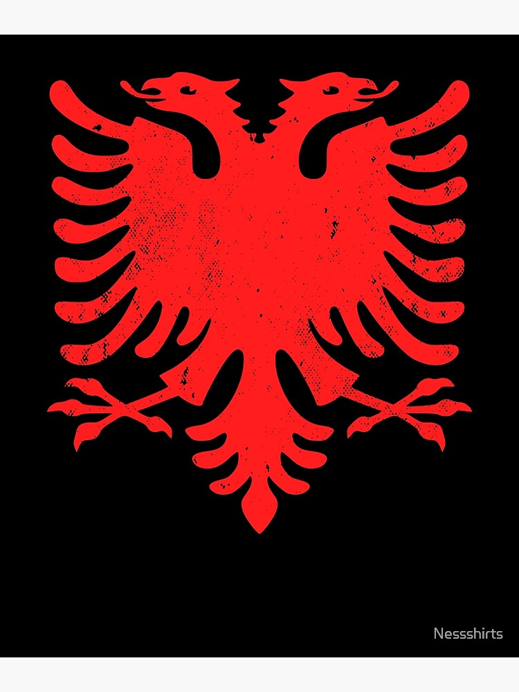 Albania T Shirt Albanian style double-headed eagle Albanian flag