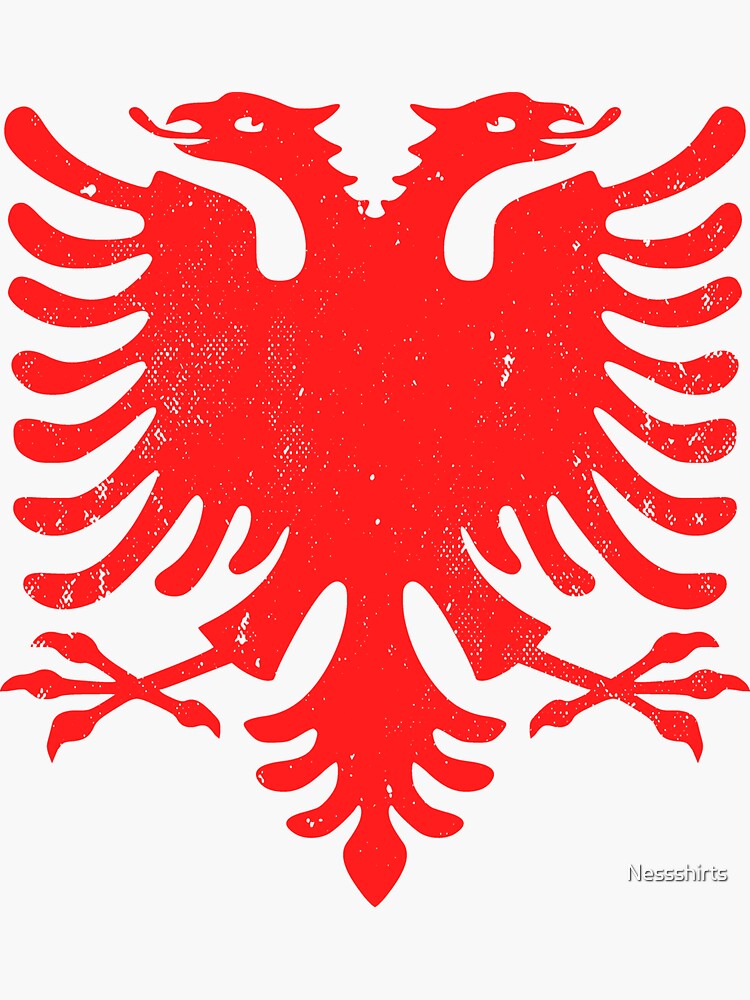 Sticker for Sale mit Doppelköpfige Adler-Albanien-Flagge für eine